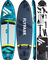 10'8/11'x35'' Fishing/Family Inflatable Paddle Board, Extra Wide SUP Paddleboard Inflatable, Stable Stand-Up Paddle Board, Camera Mount, Shoulder Strap, 2 Fish mounts, Rod Hold, Kayak seat